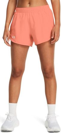 Under Armour Womens Fly by Shorts, (897) Orange Flare/Orange Flare/Reflective, M