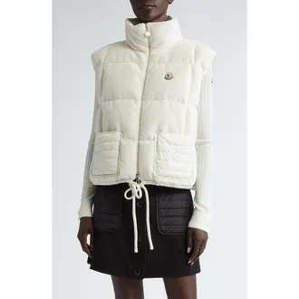 Moncler Arques Quilted Fleece Down Vest in Eggnog at Nordstrom, Size 1