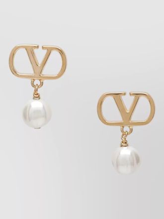 Valentino Garavani drop earrings pearl detail signature style