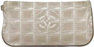 Chanel New Travel Line Beige Nylon Leather Pouch (Pre-Owned)