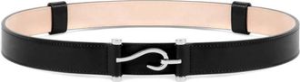 Edhen Milano Zwart leren Comporta riem met zilveren hardware - Heren - Riemen - Zwart - ONE Size - Accessoires