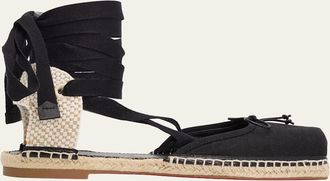 Christian Louboutin Cassiadrilla Canvas Lace-Up Espadrilles