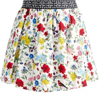 Alice & Olivia Minigonna Haven con ricamo - Bianco