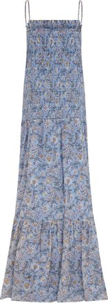 Veronica Beard Womens Long Dress Blue Jay Multi Viscose