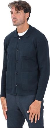 Selected Blauwe Cardigan voor Mannen - Heren - Vesten - Blauw - S - Katoen - Truien & Vesten