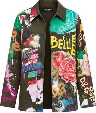 Dolce & Gabbana Floral-Print Katoenen Jas - Dames - Zomerjassen - Veelkleurig - XS - Katoen - Jassen