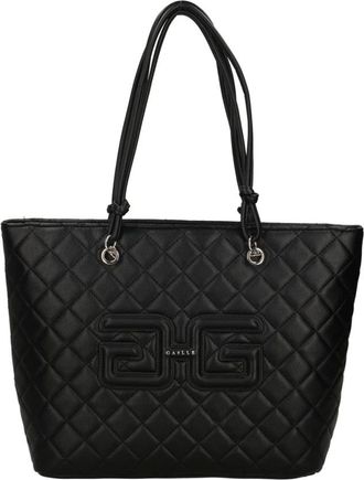 Gaëlle Paris Tassen, Dames, Zwart, ONE Size, Leer, Zwarte Dames Shopper Tas