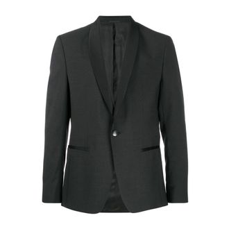 Calvin Klein Jassen, Heren, Zwart, S, Wol, Satin-trimmed Blazer