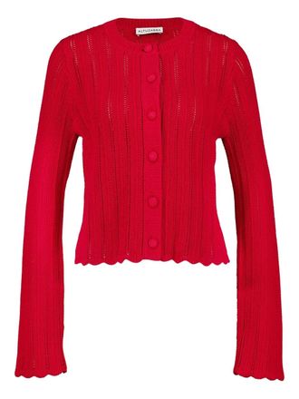 Altuzarra Mariette buttoned open-knit cardigan - Red