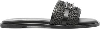Michael Kors Zwarte Slide Slippers voor Vrouwen - Dames - Sandalen - Zwart - 36 EU - Polyester - Schoenen