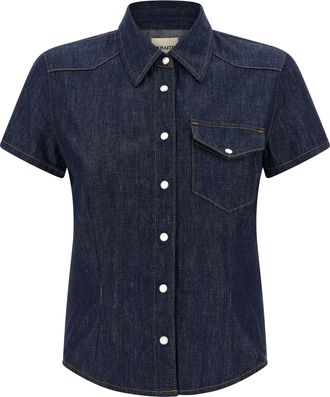 Khaite Blue Cotton Womens Blouse