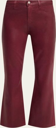 L'agence Kendra High-Rise Coated Crop Flare Jeans