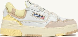 Autry SNEAKERS CLC LOW IN PELLE E SUEDE BIANCO BOULDER E LEMON MERINGUE