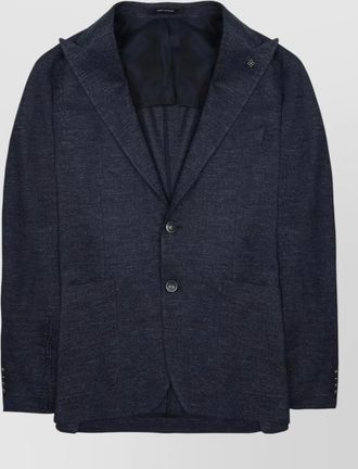 Tagliatore linen blend single breasted coat