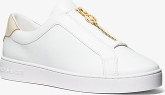 Michael Kors Keaton Leather Zip-Up Sneaker