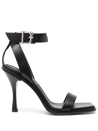 Dsquared2 D2 leren sandalen - Zwart