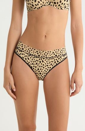 Savage x Fenty Soft N Savage Cheeky Panties in Carmel Kiss Brown Wild Dots at Nordstrom, Size X-Small