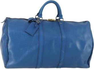 Louis Vuitton Pre-owned Leren Weekendtas - Dames - Vintage Weekendtas - Blauw - ONE Size - Leer - Vintage