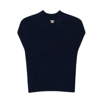 Twinset Truien & Vesten, Dames, Blauw, S, Geribbelde Viscose Stretch Trui