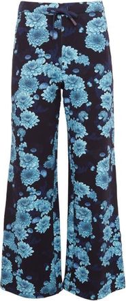 Lords of Harlech Paige Wide Leg Brushed Knit Pant in Serious Floral Navy at Nordstrom, Size Xx-Large