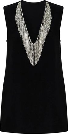 Sportmax Tops, Dames, Zwart, XS, Linea Geometrica Top