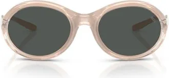 Diesel DL3009U 55mm Oval Sunglasses in Cristal Metal Green/grey at Nordstrom