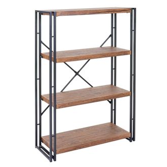 Hhg Nunca Usado] Librer&iacute;a Hhg 081, Estanter&iacute;a Independiente, Estanter&iacute;a De Sal&oacute;n, 121x80cm Estructura 3d 4 Niveles, Aspecto Roble Silvestre