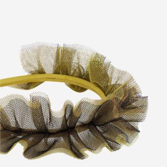BONPOINT Ruffled Tulle Headband - Navy