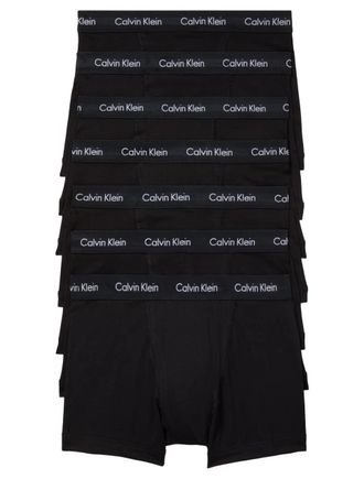 Calvin Klein Mens Cotton Stretch 7-Pack Trunk, 7 Black, M (Pack of 7)