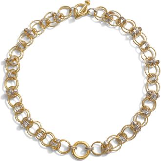 Awe Inspired Chain Mail Toggle Charm Collar in Gold Vermeil/sterling Silver at Nordstrom