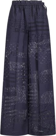 Fendi Broeken, Dames, Blauw, S, Patchwork Devo Broek