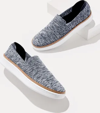 Talbots Brittany Knit Slip-On Sneakers - Marled - Blue - 10 1/2 M Talbots