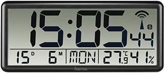 Hama Jumbo Reloj De Pared Digital Negro Rectangular