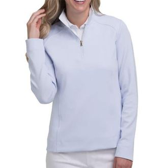 Fairway & Greene Wells Womens Golf Quarter-Zip in Dream/white at Nordstrom, Size Small