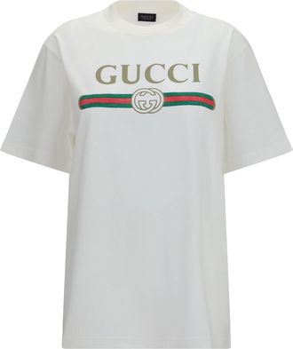Gucci Womens T-Shirt Regular Cotton Off White-Mc T-Shirts & Jerseys White/mc