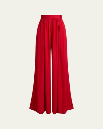 Ralph Lauren Collection Gathered Viscose Wide-Leg Pants