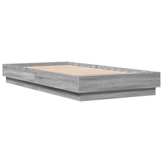 Berkfield Home Durable Bed Frame Frame Grey Sonoma 90x190 cm Single Wood
