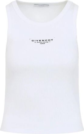 Givenchy Slim-fit Tanktop met stempelprint - Dames - Tops zonder mouwen - Wit - M - Katoen - Tops