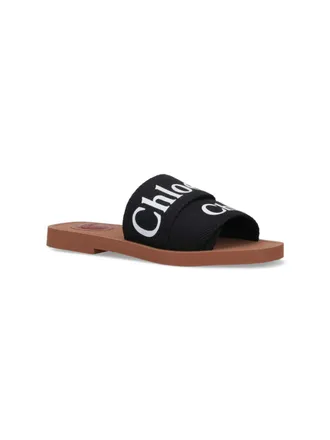 Chlo&eacute; Womens Chlo&egrave; Sandals Black Upper: Linen