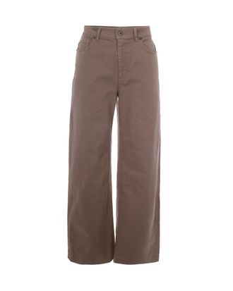 P.A.R.O.S.H. Sand Wide-Leg High-Waisted Jeans