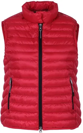 Fuchs Schmitt Steppweste FUCHS SCHMITT, Damen, Gr. 34, rot, Web, Obermaterial: 100% Polyester, unifarben, regular fit normal, hoch geschlossener Ausschnitt, Westen 
