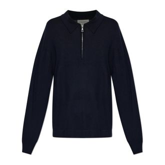 Officine G&eacute;n&eacute;rale V-neck Knitwear, male, Blue, Size: XL Bene Cardigan