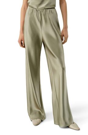 LilySilk Womens Straight-Leg Silk Satin Pants in Artichoke at Nordstrom, Size 10