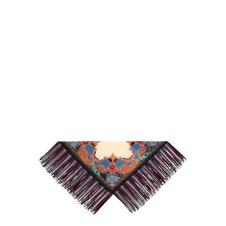 Etro Etro, Silky Scarves, female, Multicolor, Size: ONE SIZE Fringed Foulard
