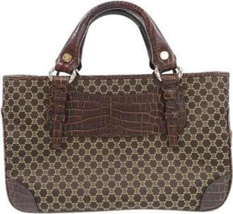 Celine Pre-owned Boogie Canvas Leather Handbag - Dames - Vintage Handtas - Bruin - ONE Size - Leer - Vintage