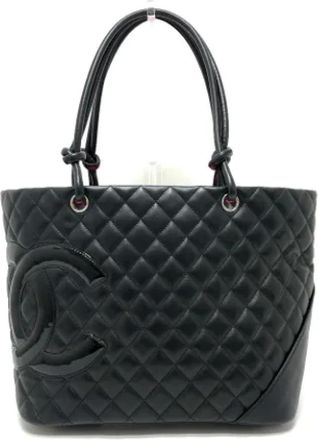 Chanel Pre-owned Tote Bags, female, Black, Size: ONE SIZE Pre-owned Leather chanel-bags