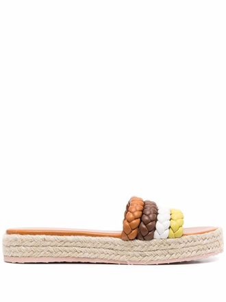 Gianvito Rossi Sandalen met gevlochten bandje - Bruin