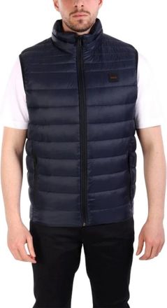 HUGO BOSS Jassen > Vesten - Heren - Bodywarmers - Blauw - 2XL - Leer - Jassen