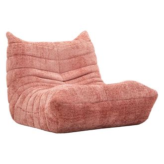 Dmora Poltrona Battam, Revestimiento En Tejido Boucl&egrave;, Estructura En Tejido, Altura Del Asiento 45 Cm, 27x27x108h Cm Rosa