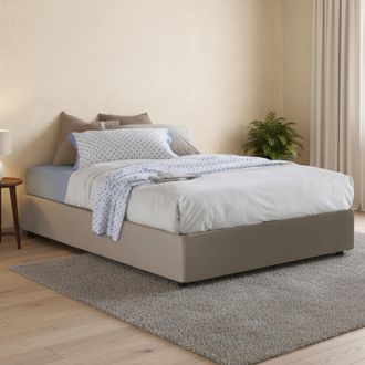 Dmora Dmora - Cama Matrimonial Dguid, Cama Contenedor Con Tapizado En Ecopiel, 100% Made In Italy, Apertura Frontal, Adecuado Para Colch&oacute;n 160x190 Cm, T&oacute;rto